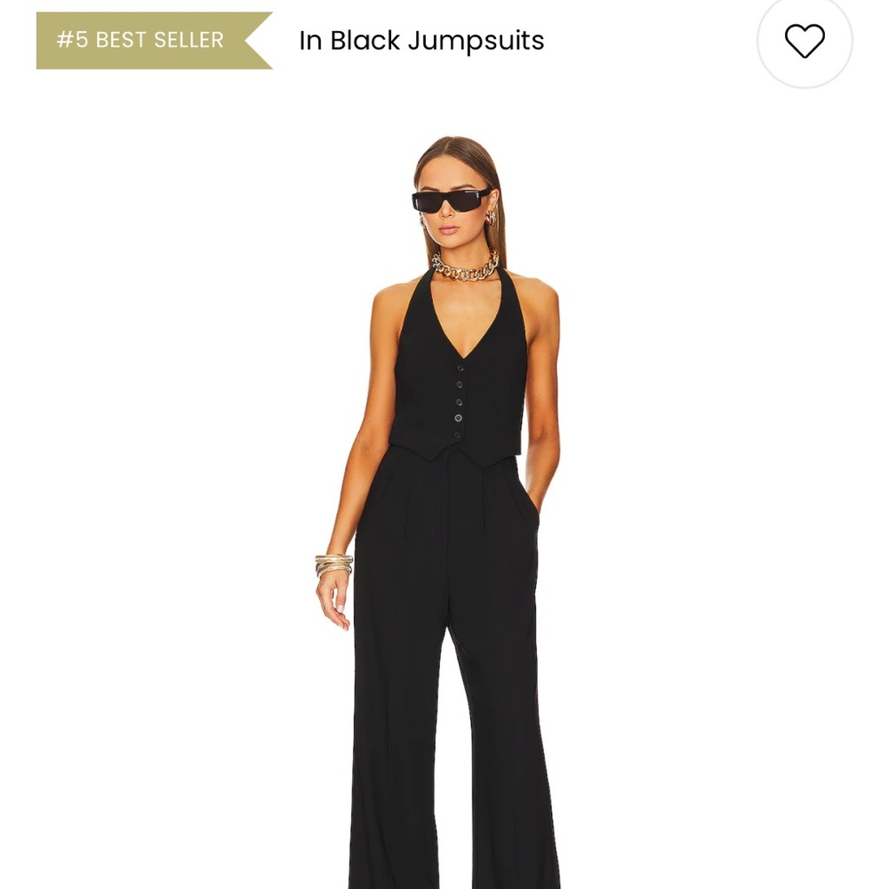 Amanda Uprichard Black Halter Jumpsuit